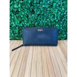 Kate Spade Leather Long Zippy Black Wallet
